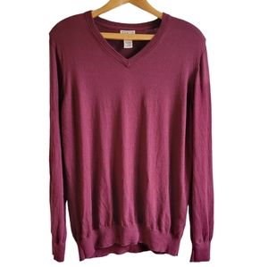 L.L. BEAN Vintage Mens Cotton Cashmere V-Neck Large